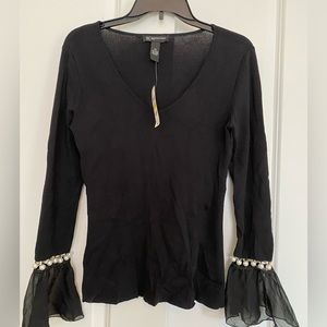 INC bell sleeve w/white accents beads. NWT
